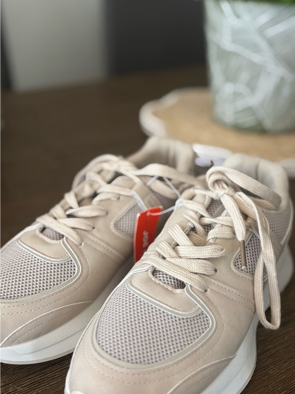 Joe Fresh Beige Lace-Up Sneakers